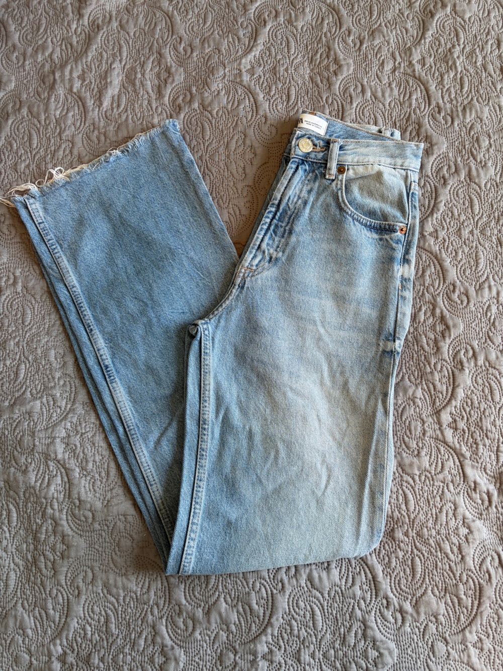 Zara Light Blue Wide-Leg Jeans